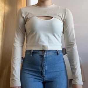 Cream crop top